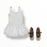 FLOWERS BY ZOE TANK BUBBLE SKIRT DRESS - WHITE