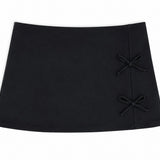 FLOWERS BY ZOE SIDE BOW SKORT - BLACK