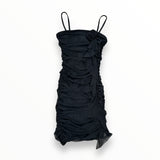 FLOWERS BY ZOE MESH DRESS WITH ROSE - BLACK