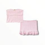 KATE J. TWEEN FELICITY SOLID TUBE TOP/MARINA SKORT - PALE PINK