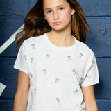 KATIE J TWEEN FEARLESS TEE - BABY BLUE BOWS