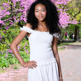 KATIE J. TWEEN FITZ DRESS - WHITE