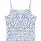 KATIE J TWEEN HAILEY HENLEY SOLID CAMI - BLUE MINI TOILE