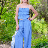 KATIE J TWEEN HURLEY TOP AND WIDE LEG PANT - SERENE BLUE