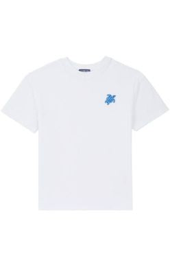 VILEBREQUIN BOYS T-SHIRT - WHITE/EMBROIDERED TURTLE