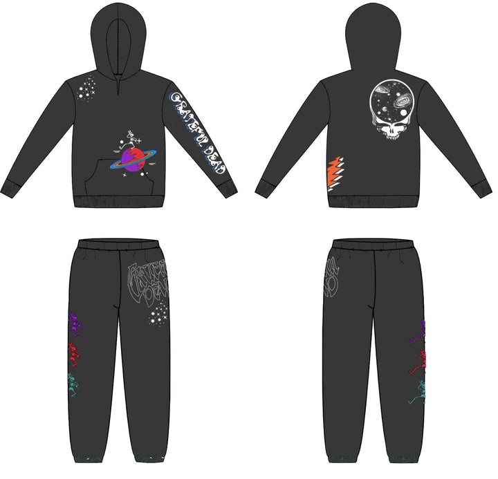 ROWDY SPROUT BABY GRATEFUL DEAD BLACK SWEATSUIT - BLACK
