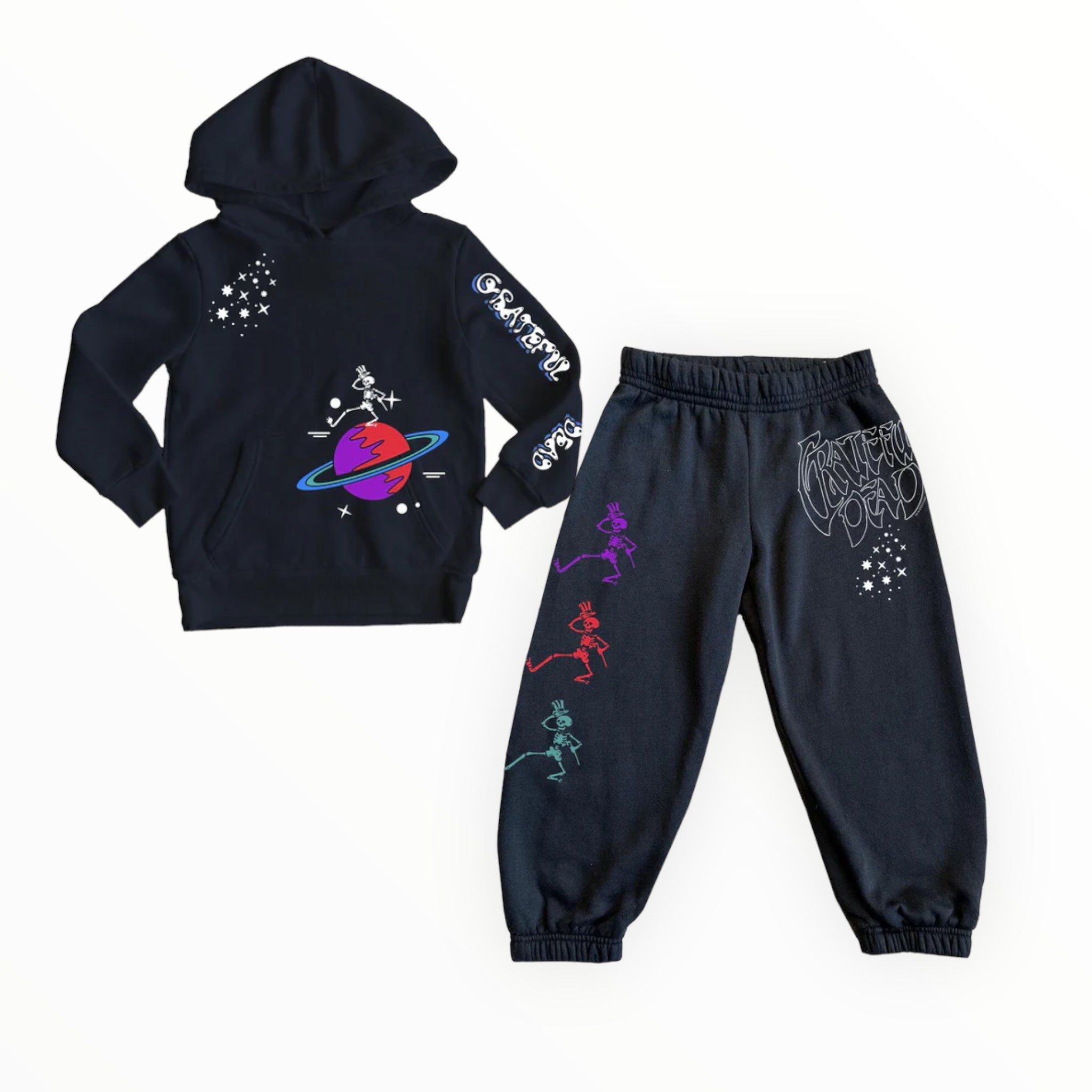 ROWDY SPROUT BABY GRATEFUL DEAD BLACK SWEATSUIT - BLACK