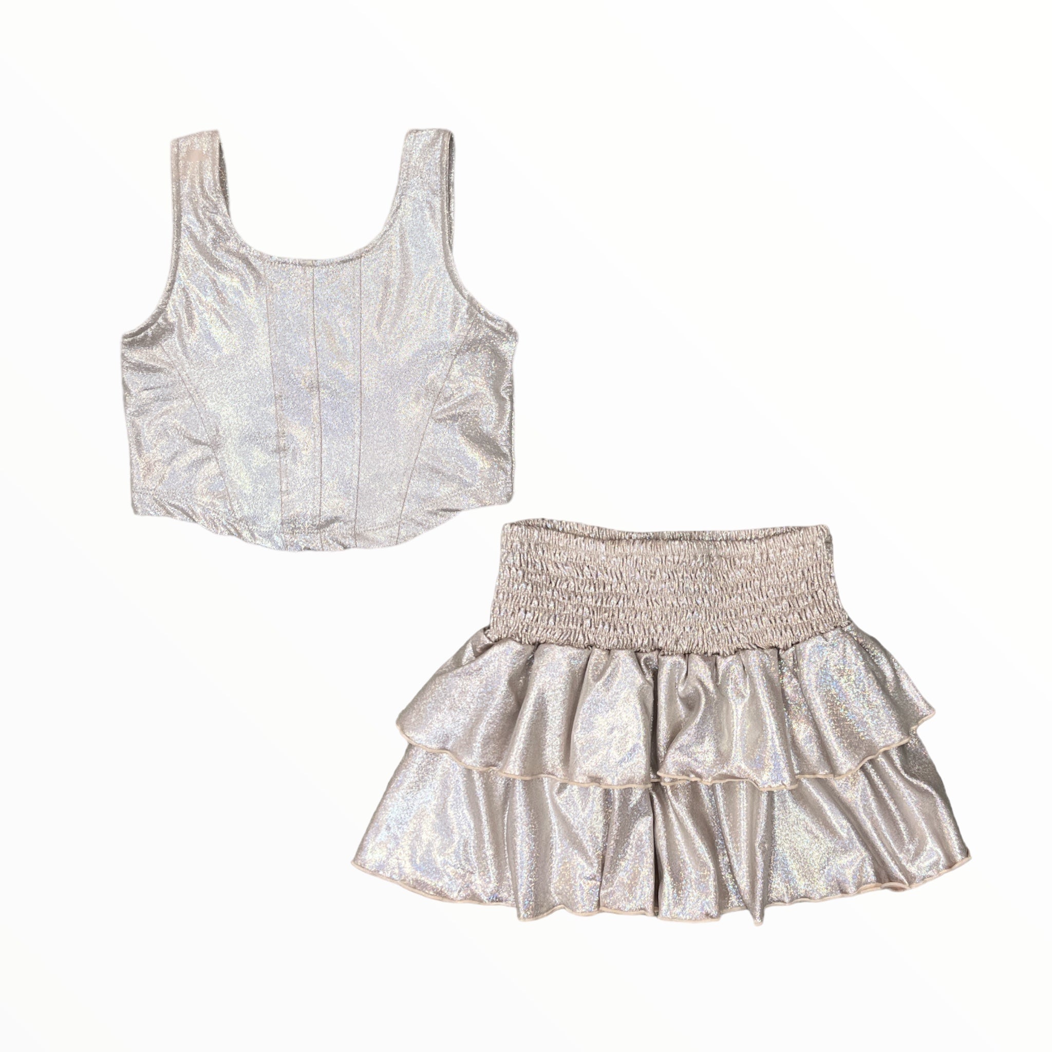 FLOWERS BY ZOE SKIRT TAUPE PEBBLE METALLIC Meant 2 Be