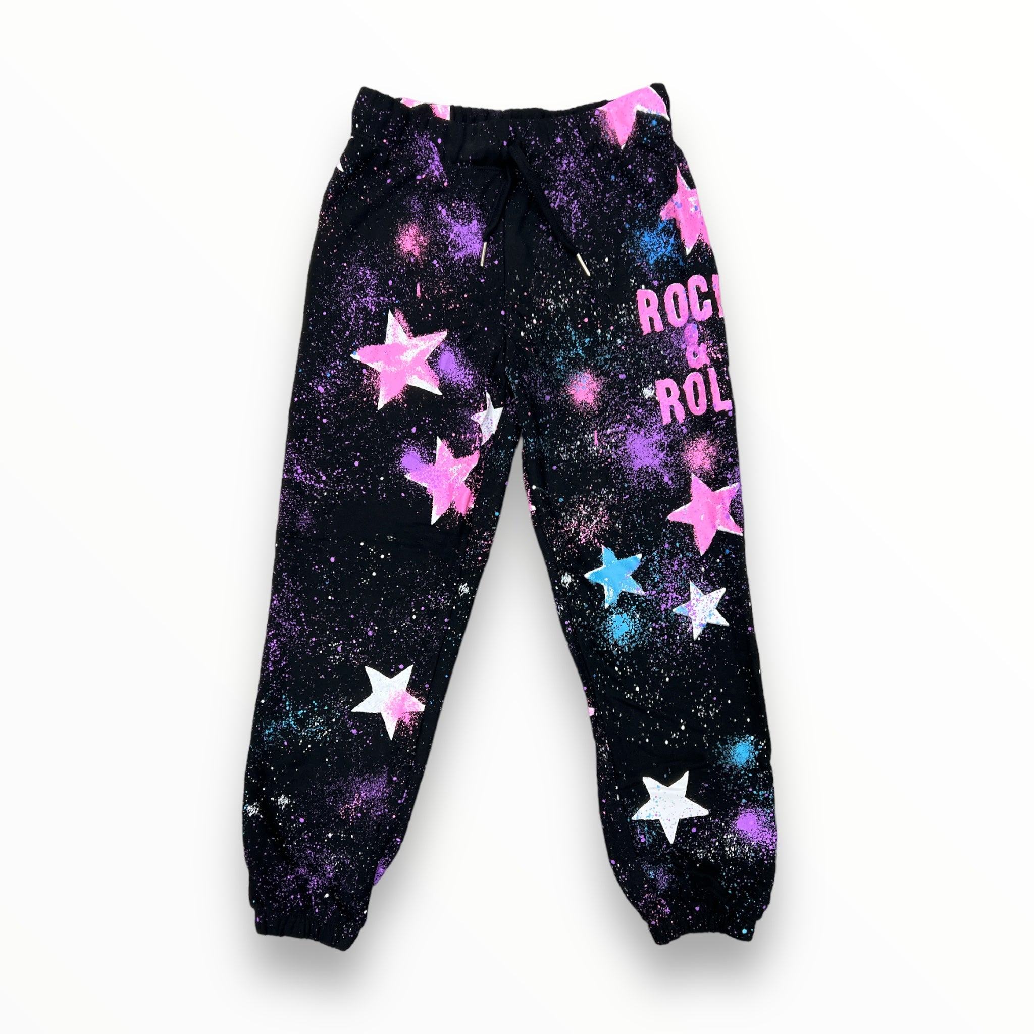 FLOWERS BY ZOE SWEATPANT - BLACK/AIR BRUSH STARS