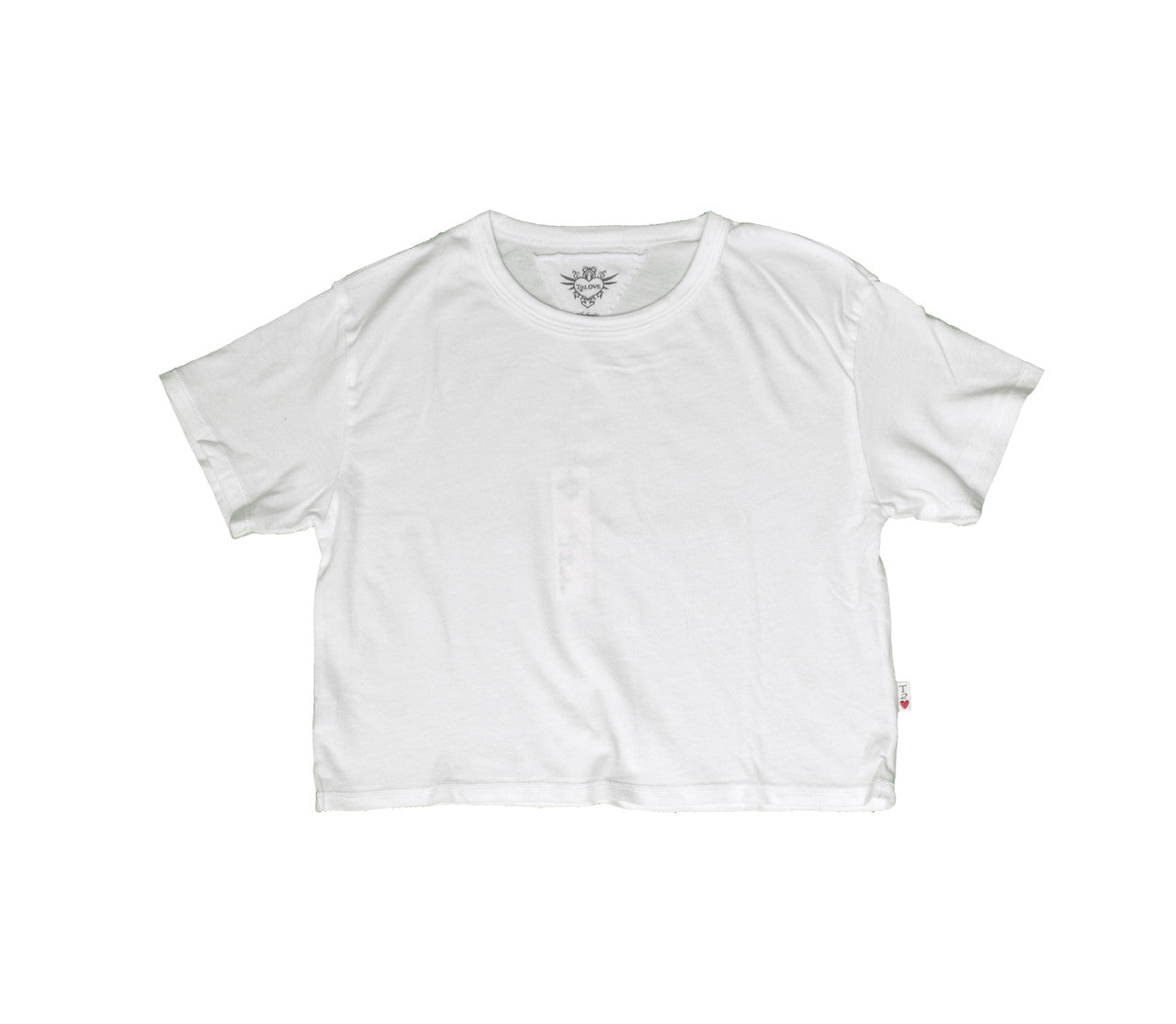 T2LOVE SHORT SLEEVE CROPPED TEE - WHITE