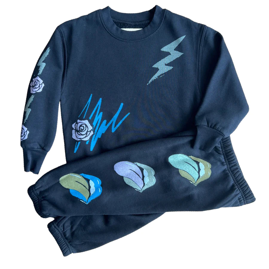 ROWDY SPROUT THE ROLLING STONES SWEATPANTS - BLACK