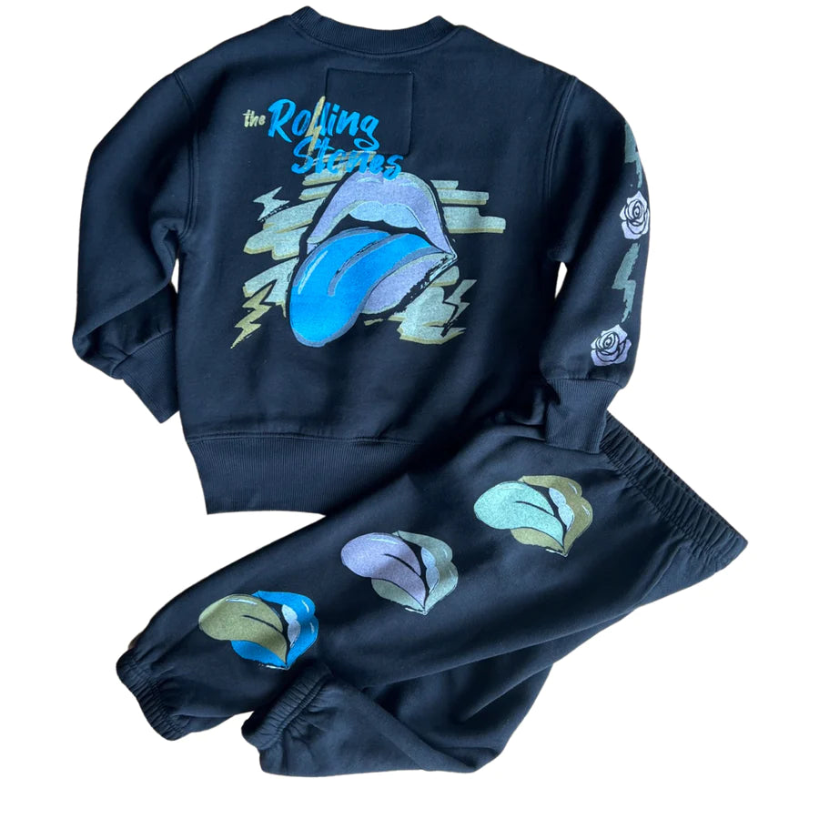 ROWDY SPROUT THE ROLLING STONES HOODY - BLACK
