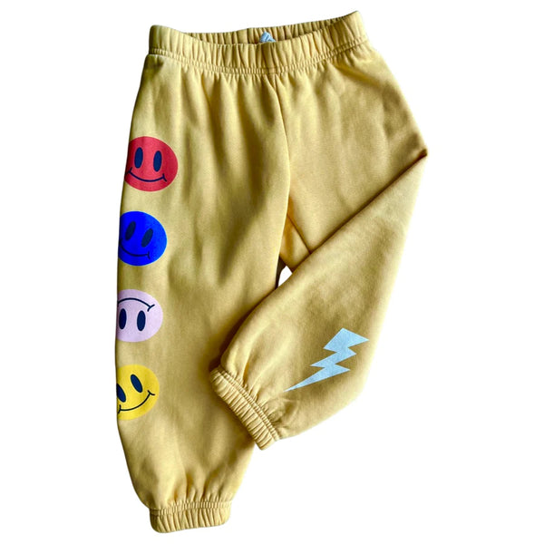 ROWDY SPROUT GOOD VIBES ONLY SWEATPANTS - YELLOW