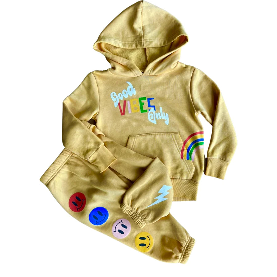 ROWDY SPROUT GOOD VIBES ONLY HOODY - YELLOW