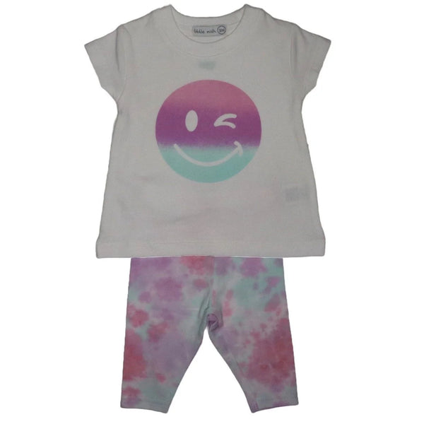 BABY STEPS 2PC LEGGING/TEE SET - PEACE OUT SMILEY