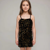 CHERYL KIDS AVA MESH DRESS - LEOPARD