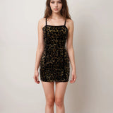 CHERYL CREATIONS JUNIOR AVA MESH DRESS - LEOPARD