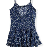 KATIE J TWEEN IRIS PRINTED PULL ON DRESS - EVENING BLUE DITSY FLORAL