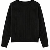 KATIE J TWEENJASMIN CREW AND WIDE LEG KNIT SET - BLACK
