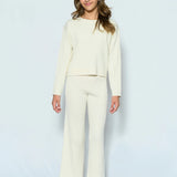 KATIE J TWEEN JASMIN CREW AND WIDE LEG KNIT SET - CREAM