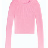 KATIE J TWEEN JEANNIE RIB KNIT SWEATER - BABY PINK