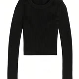 KATIE J TWEEN JEANNIE RIB KNIT SWEATER - BLACK
