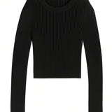 KATIE J TWEEN JEANNIE RIB KNIT SWEATER - BLACK