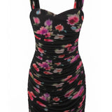 KATIE J TWEEN JOEY SWEETHEART MESH DRESS - BLACK WATERCOLOR