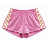 KATIE J TWEEN JORDYN CONTRAST STRIPE SHORT - BUBBLEGUM/ CANARY YELLOW