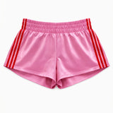 KATIE J TWEEN JORDYN CONTRAST STRIPE SHORT - PINK/RED