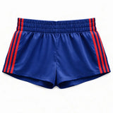 KATIE J TWEEN JORDYN CONTRAST STRIPE SHORT - ROYAL/RED