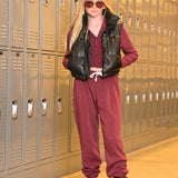 KATIE J TWEEN JENNY FAUX LEATHER PUFFER VEST