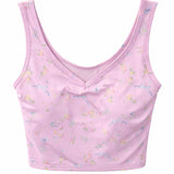 KATIE J TWEEN KELSEY PRINTED TANK - BUTTERFLY CARNATIONS