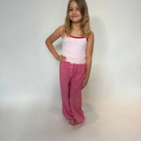 KATIE J TWEEN LIVI TANK AND QUINCY LOUNGE PANT SET - RED/PINK