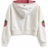 KATIE J TWEEN LEAH APPLIQUE CROP ZIP - STRAWBERRY
