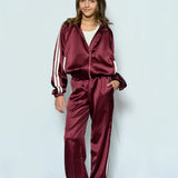 KATIE J TWEEN LENI TRACK JACKET AND STRAIGHT LEG PANT - BURGUNDY