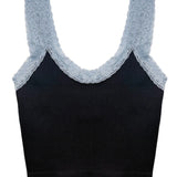 KATIE J TWEEN LIANA SEAMLESS TANK W/ LACE TRIM - EVENING BLUE/GLACIER