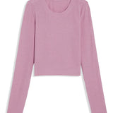 KATIE J LIVI RIBBED LONG SLEEVE TEE - DUSTY MAUVE
