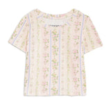 KATIE J TWEEN LIVI RIBBED TEE - SHABBY FLORAL STRIPE