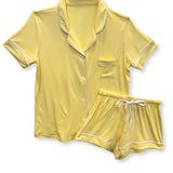 KATIE J LYNN SHORTS LOUNGE SET - BUTTER YELLOW