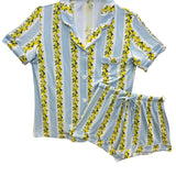 KATIE J LYNN SHORTS LOUNGE SET - LEMON PRINT