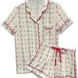 KATIE J LYNN SHORTS LOUNGE SET - SHABBY CHIC STRIPE