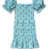 KATIE J TWEEN LAILA PRINT DRESS - TURQUOISE FLORAL