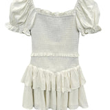 KATIE J TWEEN LAINEY SOLID DRESS - WINTER WHITE