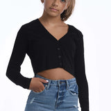 KATIE J TWEEN LIVI CARDIGAN TOP - BLACK