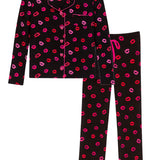 KATIE J MAIA PANT LOUNGE SET - BLACK LIPS (TWEEN & JUNIOR)
