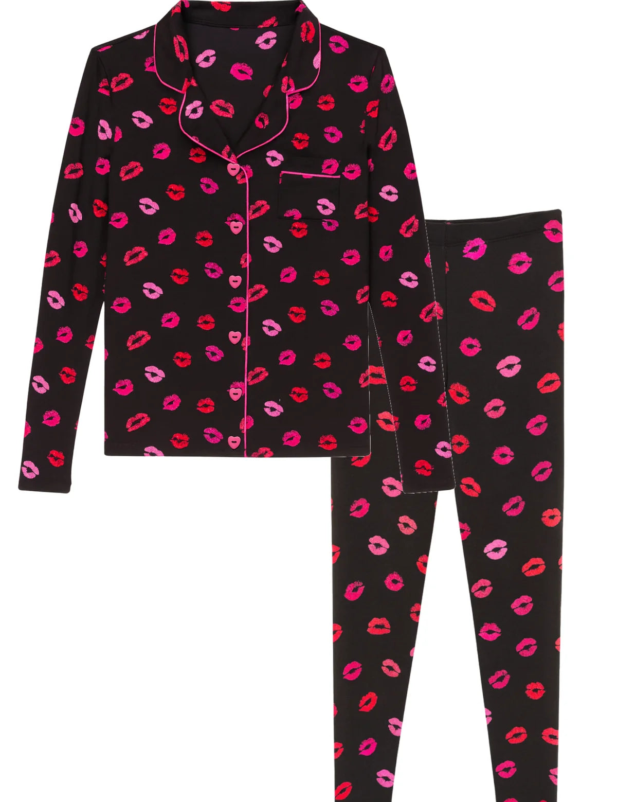 KATIE J MAIA PANT LOUNGE SET - BLACK LIPS (TWEEN & JUNIOR)