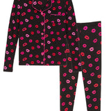 KATIE J MAIA PANT LOUNGE SET - BLACK LIPS (TWEEN & JUNIOR)