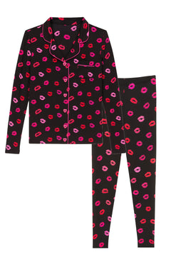KATIE J MAIA PANT LOUNGE SET - BLACK LIPS (TWEEN & JUNIOR)