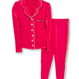 KATIE J JUNIOR MAIA PANT LOUNGE SET - RASPBERRY/AVOCADO